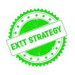 Exit Strategy green grunge stamp isolated