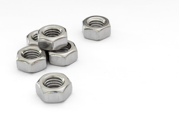 Naklejka premium Grouped bolts on a white background