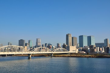 Fototapeta na wymiar 新十三大橋から梅田方面を望む