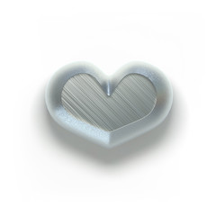 Set of valentines hearts allows create own unique scenes. 3d rendering. Top view isolated on white background. Detailed silver, gold, metallic, foil surface materials. .Bright shiny colors.