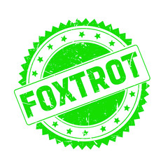 Foxtrot green grunge stamp isolated