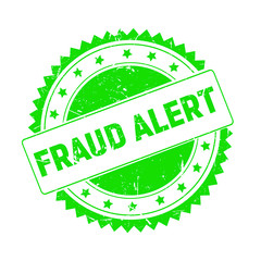 Fraud Alert green grunge stamp isolated