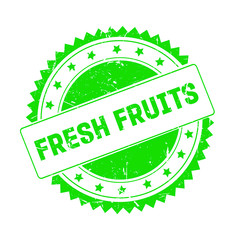 Fresh Fruits green grunge stamp isolated