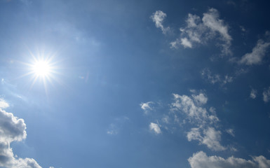 青空と雲「空想・雲のモンスターたち（熱でとけだしたモンスターなどのイメージ）」暑い、熱、熱中症、紫外線などのイメージ
