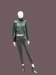 Full-length female mannequin.