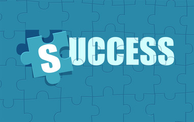 Word success made with puzzled