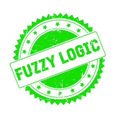 Fuzzy Logic green grunge stamp isolated