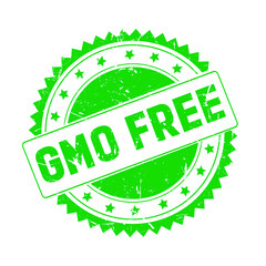 Gmo Free green grunge stamp isolated