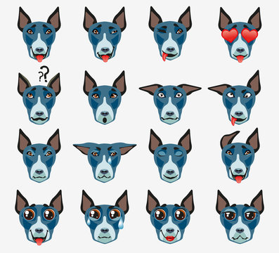 Bullterrier Dog Emoji Emoticon Expression