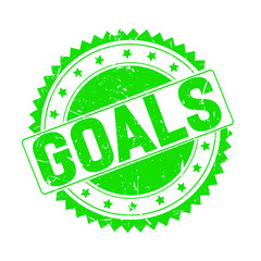 Goals green grunge stamp isolated