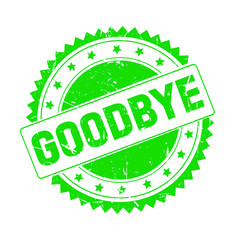 Goodbye green grunge stamp isolated