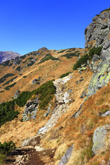 Poland, Tatra Mountains, Zakopane - Czerwone Wierchy - Suchy Wierch Kondracki, Kondracka Kopa, Malolaczniak and Krzesanica peaks with Western Tatra in background