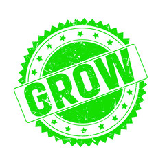 Grow green grunge stamp isolated