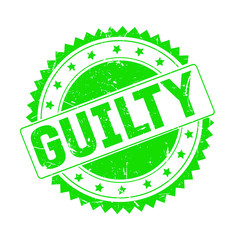 Guilty green grunge stamp isolated