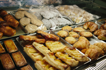 Pastry shop with different sweets.