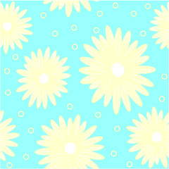 Fototapeta na wymiar Seamless background with daisy flowers. Vector graphic illustration.