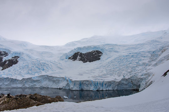 Antarctic seascape with ice