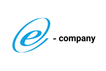 Initial letter E logo design in At sign form. Enclosed E like A.