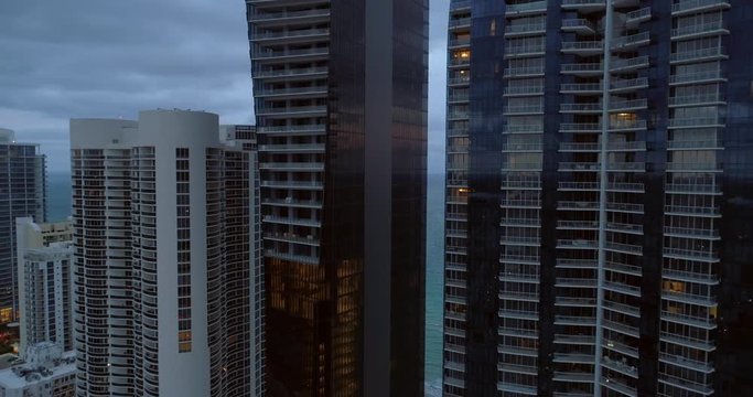 Aerial video Muse Residences sunny Isles Beach Florida drone 4k