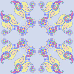 Floral oriental   pattern, abstract  spots . Hand drawn.