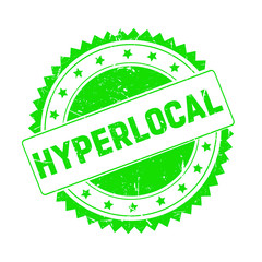 Hyperlocal green grunge stamp isolated