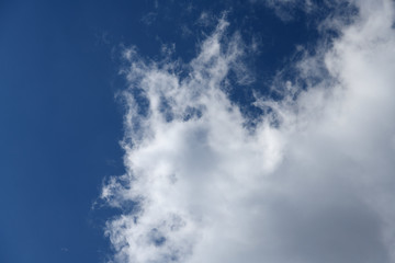 青空と雲「空想・雲のモンスター」鳥肌が立つ、毛を逆立てる、驚くなどのイメージ