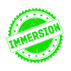 Immersion green grunge stamp isolated