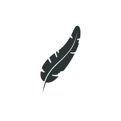 Feather vector icon isolated on white background. Pen for calligraphy and design. Graphic illustration