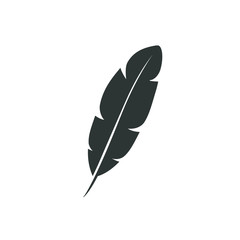Feather vector icon isolated on white background. Pen for calligraphy and design. Graphic illustration