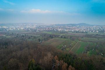 Obraz premium Luftaufnahme mit Blick auf einen Stuttgarter Stadtteil