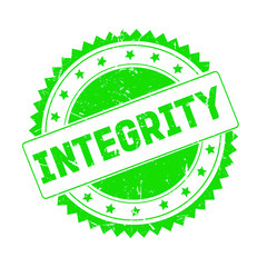Integrity green grunge stamp isolated