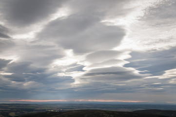 Lenticulars / Lenticular cloud formations over the East Coast of Scotland. 28 October 2017