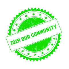 Join Our Community green grunge stamp isolated