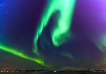 The polar lights in Norway. Tromso