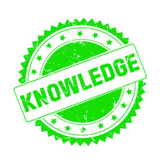 Knowledge green grunge stamp isolated