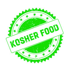 Kosher Food green grunge stamp isolated
