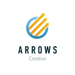 Abstract business company logo. Corporate identity design element. Arrow up, growth, progress and success concept.