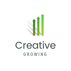 Market statistic report logo template. Creative growing symbol isolated. Modern business emblem vector illustration.