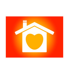 Home with heart inside - vector