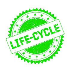 Life-cycle green grunge stamp isolated