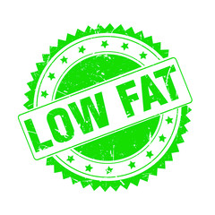 Low Fat green grunge stamp isolated