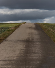 lonely road in the field