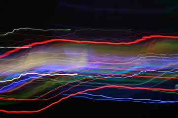 neon farben gruen rot blau gelb Linien aufsteigend