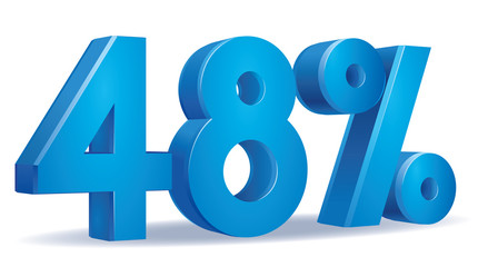 illustration Vector of 48 percent blue color in white background