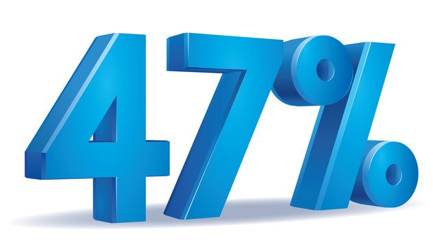 illustration Vector of 47 percent blue color in white background