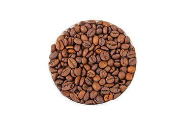 Obraz na płótnie Canvas grain coffee circle isolated on white background