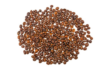 grain coffee circle isolated on white background