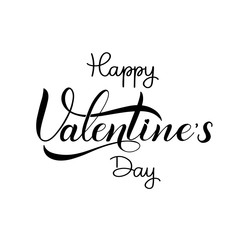 Happy Valentines Day romantic text, Calligraphic i loveyou lettering.