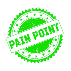 Pain Point green grunge stamp isolated