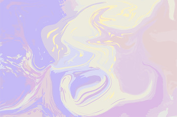 Obraz na płótnie Canvas Pastel violet yellow digital marbling. Elegant marbled vector background.
